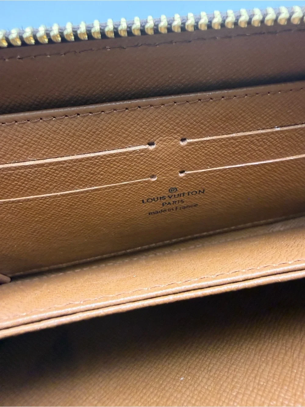 Designer Inspired Quality Monogram Zip-Around Wallet in Brown
